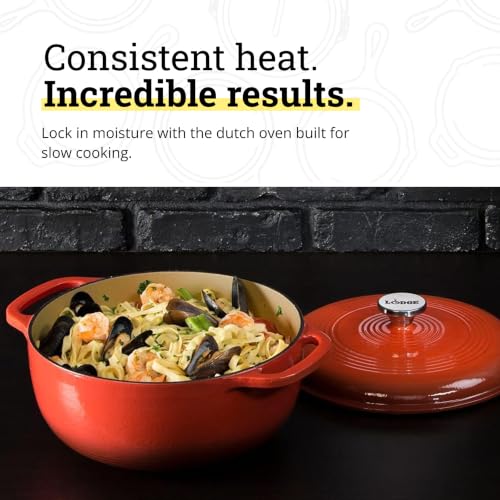 Essential Enamel Cast Iron Dutch Oven (Poppy)