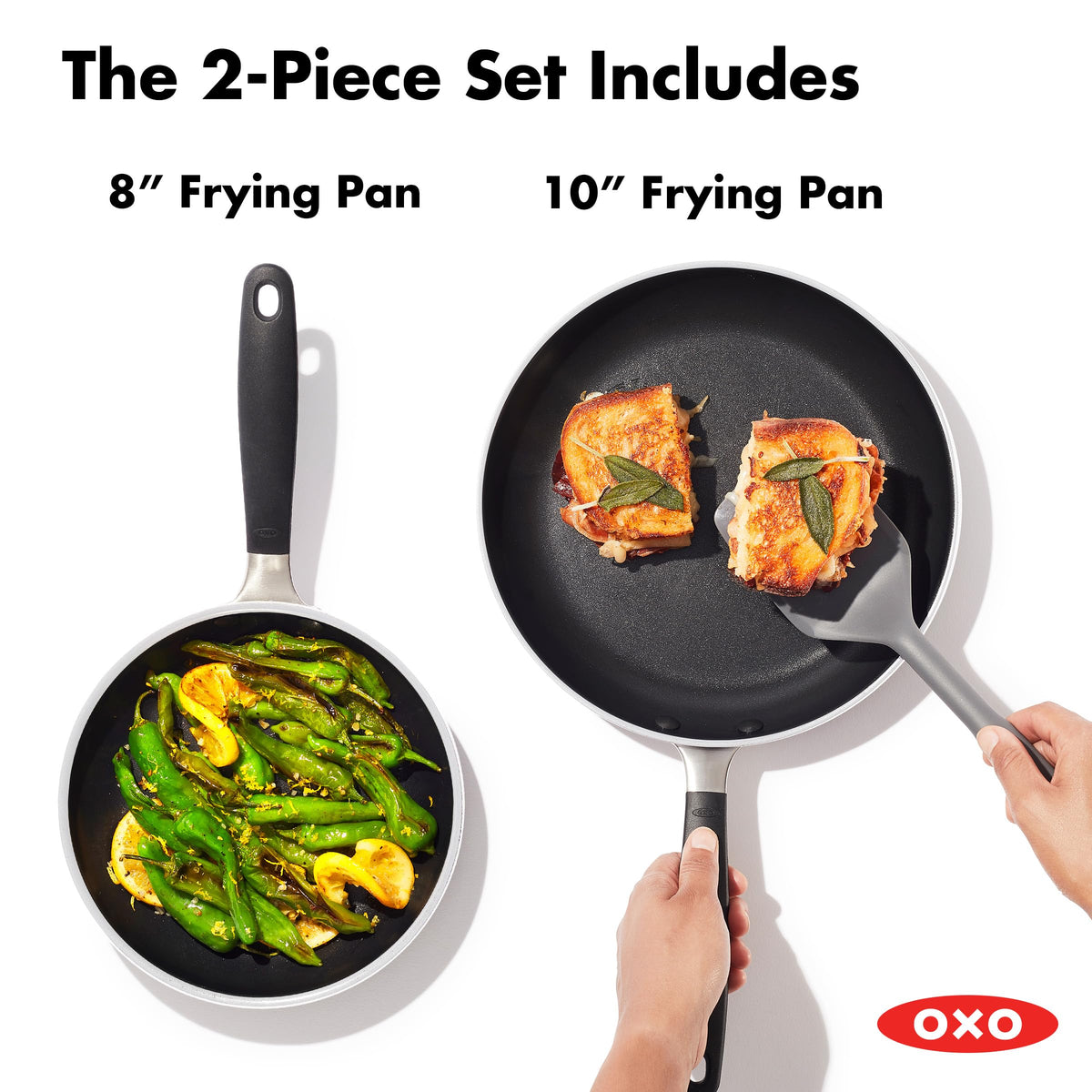 Nonstick 8” and 10” Frying Pan Set (8" & 10" Frying Pan Skillet Set)