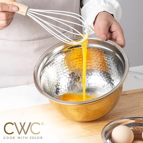 18 Piece Mixing Bowls Set with Airtight Lids (Gold - Hammered)