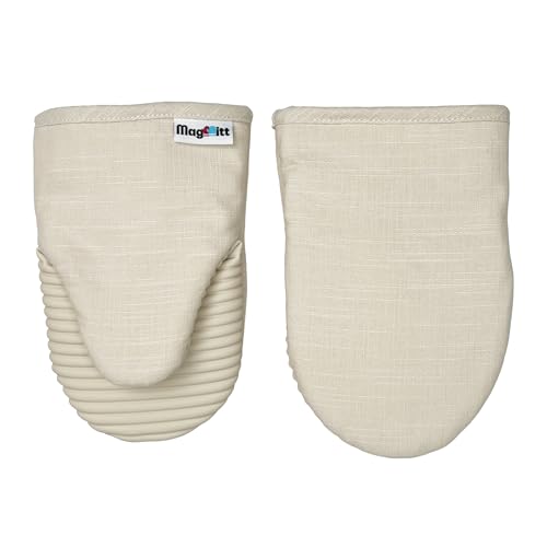 Magnetic Oven Mitts & Pot Holder 3 Pc Set (Vanilla Cream)
