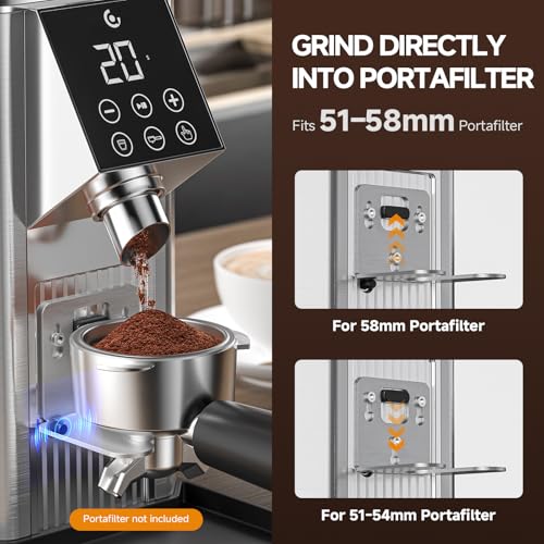 Conical Burr Coffee Grinder (Metallic Silver)