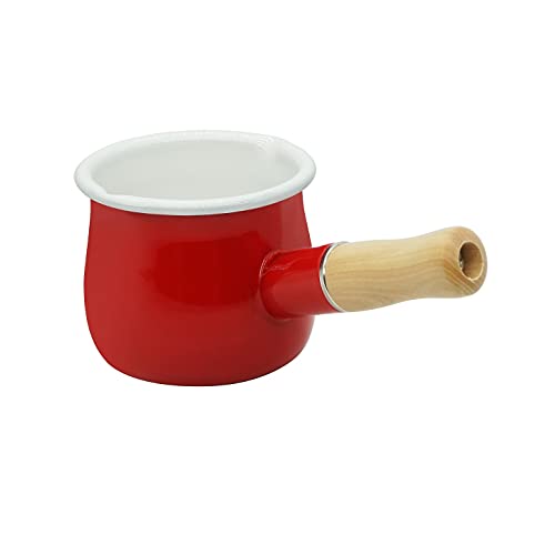 Enamel milk pot butter warmer pot mini small sauce pan