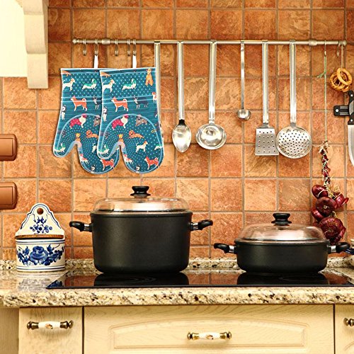 Pot Holders Set of 3 Non Slip Silicone Kitchen Lines Heat Resistant 500℉ Kitchen Gloves BBQ Cooking Baking Cooking Barbecue Microwave Machine Washable…