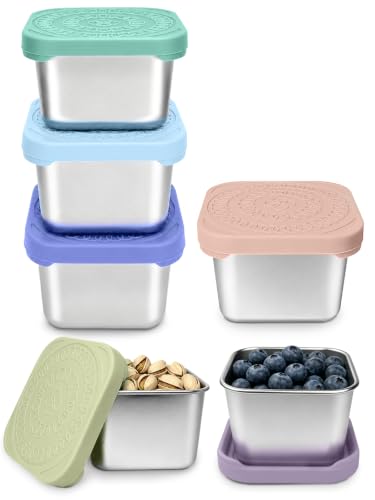 6Pack Stainless Steel Snack Containers for Kids