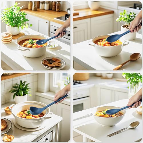 Silicone Kitchen Cooking Utensils Set (Dark Blue)