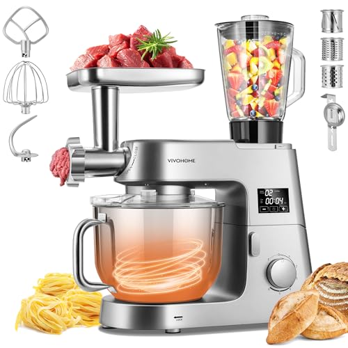Multifunctional Stand Mixer with Stainless Steel Bowl