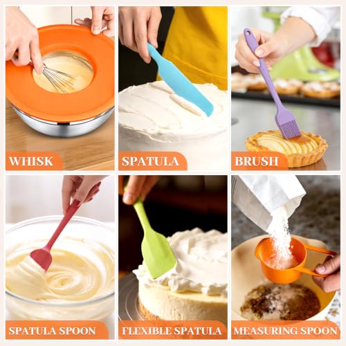21PCS Mixing Bowls with Lids Set (Mixing bowls 16Pcs Multicolor)
