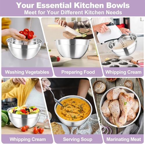 Mixing Bowls with Lids Set of 5 (Multicolor)