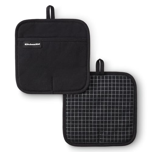 Gourmet Series Gridlines Pot Holders 2 (Matte Black)