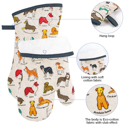 Oven Mitts and Pot Holders with Chef Apron (Dog)