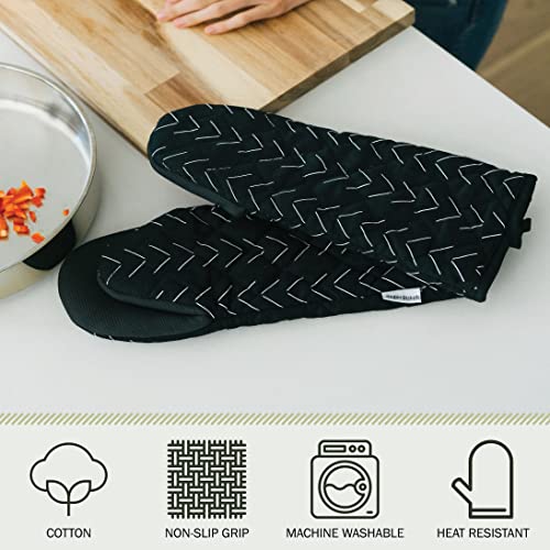 Heat Resistant Designer Kitchen Oven Mitts with Neoprene Non