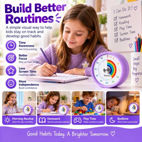 Magnetic Visual Timer for Classroom (Purple)