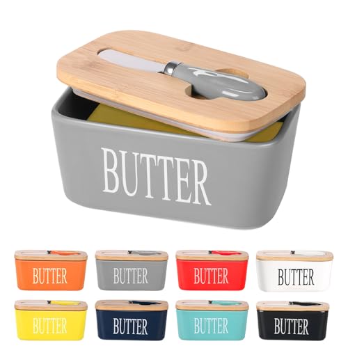 Large Butter Container Keeper Storage with Stainless Steel Butter Knife Spreader
