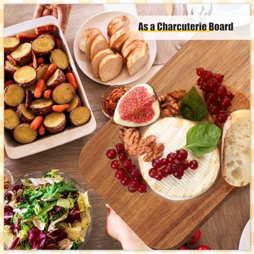 12 Pcs 15 x 7 Inch Acacia Wood Cutting Board with Handle (15"L x 7"W)