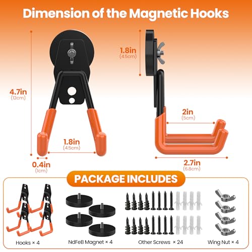 3 Pack D66 Magnetic Hooks for Hanging Heavy Duty