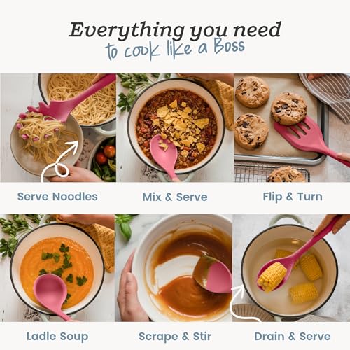 Starpack Like a Boss XL Silicone Cooking Utensils Set (Earthy Pink / XL Size Set of 6, 13.5")