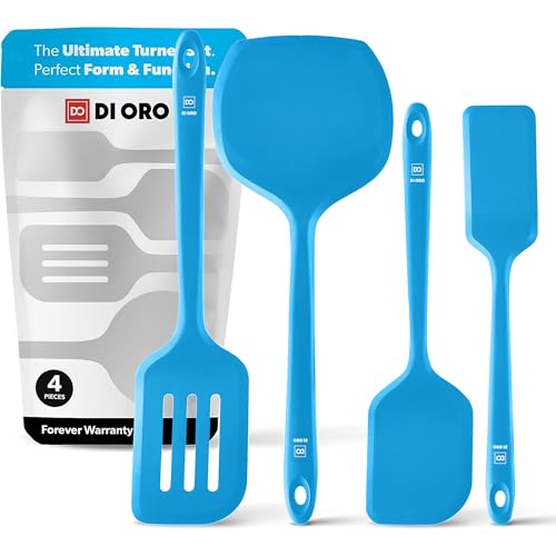 DI ORO Silicone Turner Spatula Set (Blue)