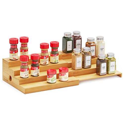 Bamboo Spice Rack Organizer for Cabinet
