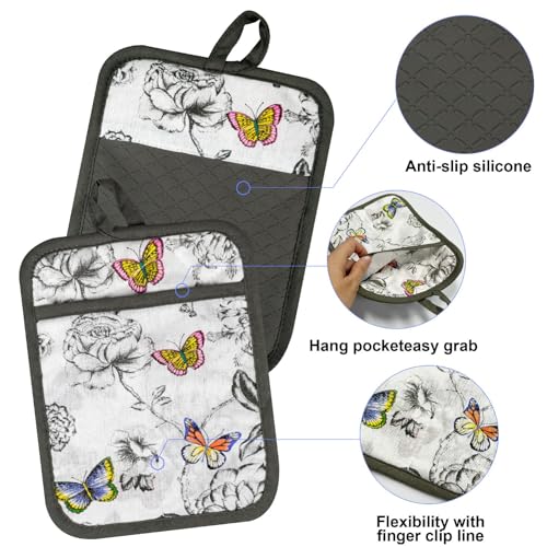 Oven Mitts and Pot Holders with Chef Apron (Butterfly)