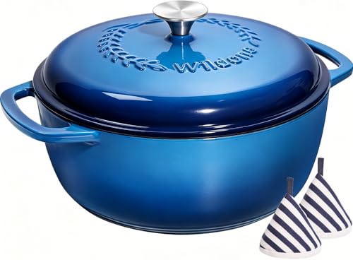 Enameled Cast Iron Dutch Oven (Blue)