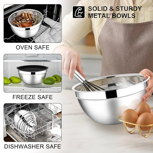 Stainless Steel Mixing Bowls with Lids
