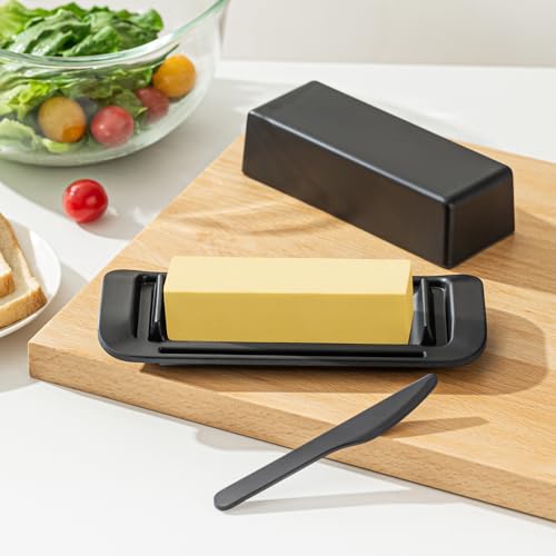 Large Butter Dish with Lid and Knife