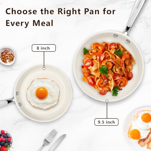 Ceramic Nonstick Frying Pan Set 8" & 9.5" (8" & 9.5")