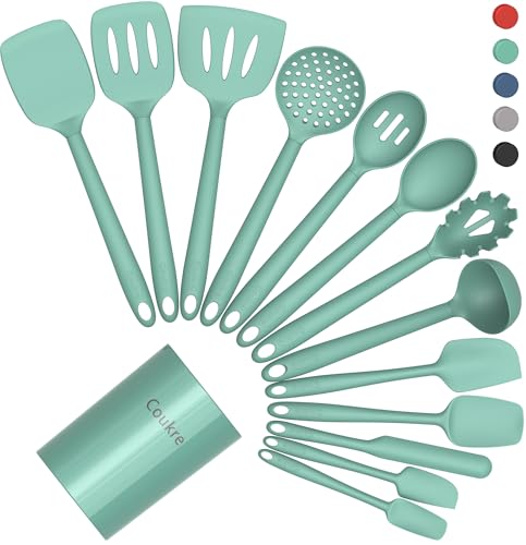 Silicone Kitchen Cooking Utensils Set with Holder