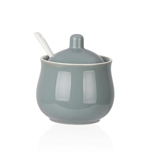 Sugar Bowl Porcelain Sugar Bowl with Lid and Spoon