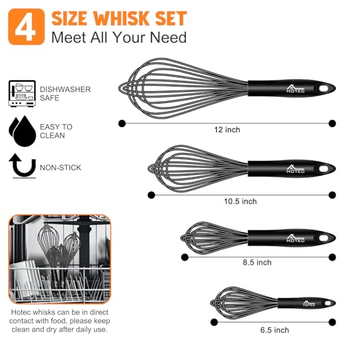 4 Pieces Silicone Whisks Set