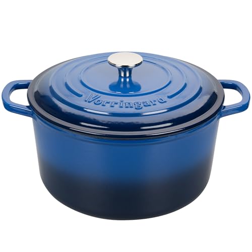 Enameled Cast Iron Dutch Oven Pot with Lid (6 QT / Blue)