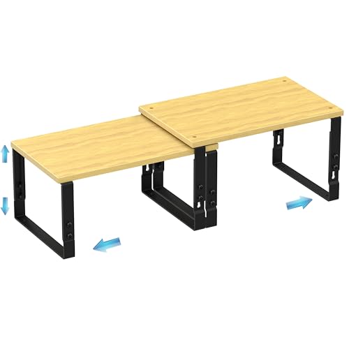 2 Pack Expandable Kitchen Cabinet Organizer Shelves