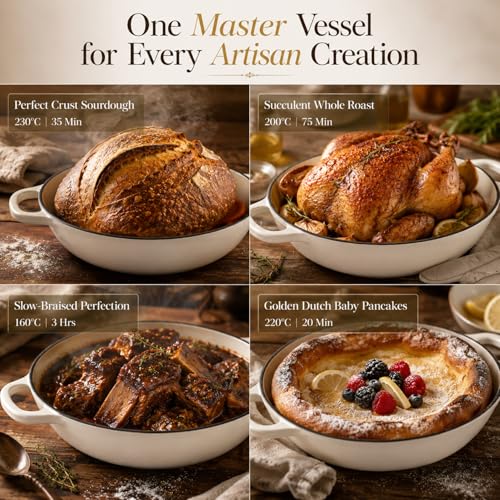 6QT Dutch Oven For Bread Baking (Ivory white)