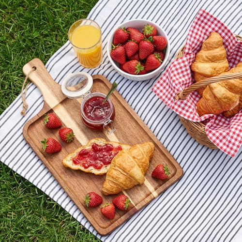 16set Acacia Wood Charcuterie Board with Knife (14 x 8 Inches)