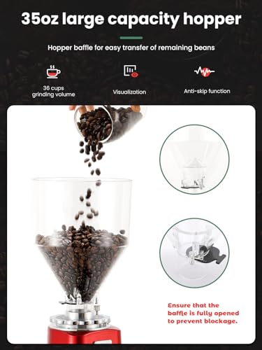 60mm Flat Burr Coffee Grinder (019 Red)