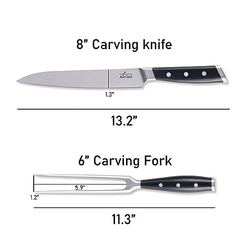 Forged Knives Carving Set (Silver/Black / 2-Piece Knife Set)