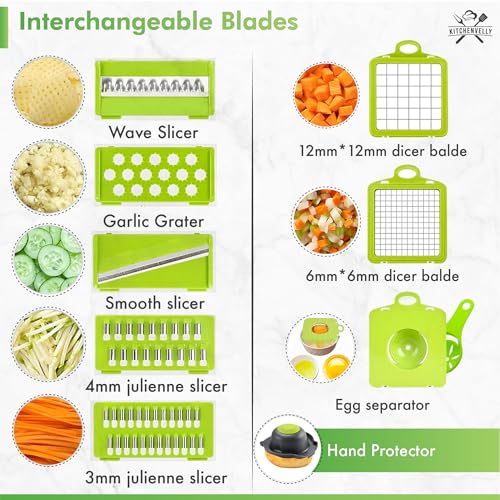 Vegetable Chopper 16 in 1 with Container (Green)