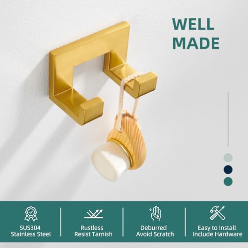 Double Towel Hook Brushed Nickel