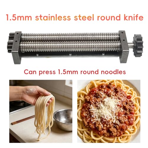 750W Electric Pasta Maker Automatic Dough Kneading Rolling Noodle Machine (1.5mm round knife)