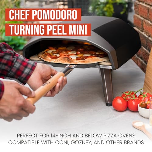 Aluminum Turning Pizza Peel with Detachable Wood Handle for Easy Storage