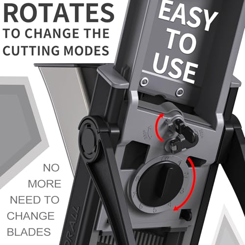 Safe Mandoline Slicer Plus with Peeler (Black/Gray)