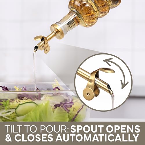 Glass Olive Oil Bottle Dispenser (Elegant Waves / Brown)