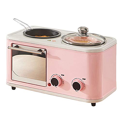 Electric 3 In 1 Household Breakfast Machine Mini Bread Toaster Baking Oven Omelette Fry Pan Hot Pot Boiler Food Steamer (D)