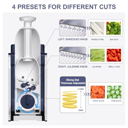 Safe Mandoline Slicer for Kitchen (Blue)