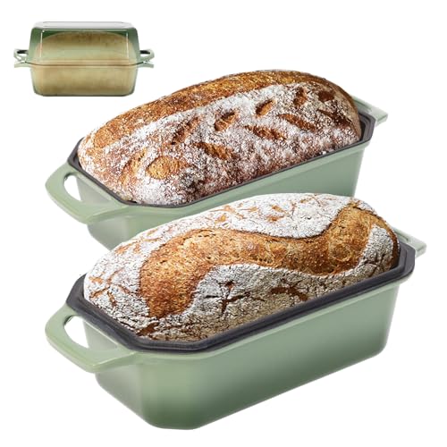 Bread Pan Cast Iron Loaf Pan with Lid Bread Loaf Pan 8.5x4.5 Inch Loaf Pan Enameled Cast Iron Sourdough Loaf Pan