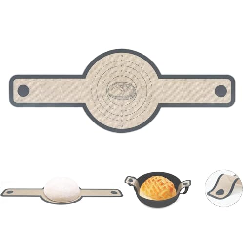 Silicone Bread Sling for Dutch Oven Liners Silicone Baking Mat Reusable Sourdough Bread Baking Supplies with Long Handle Bread Making Tools for Transfer Sourdough