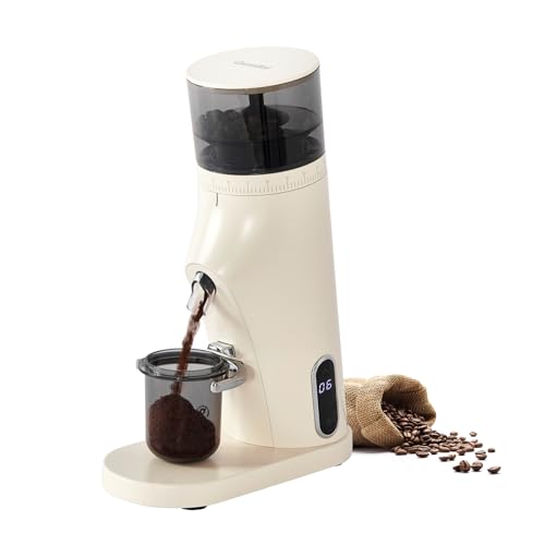 Electric Conical Burr Coffee Grinder (White)