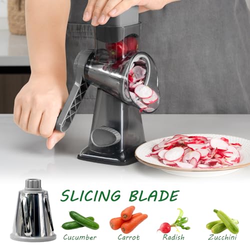 Cheese Grater Hand Crank Rotary Cheese Grater with Handle