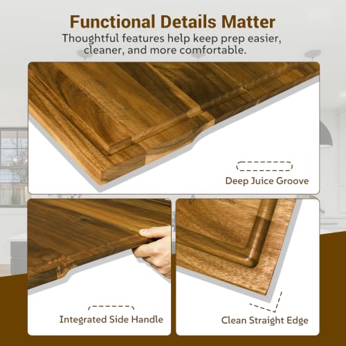 Extra Large Acacia Wood Cutting Board 30 x 20 in (30"L x 20"W)