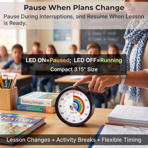 Magnetic Visual Classroom Timer (Black)